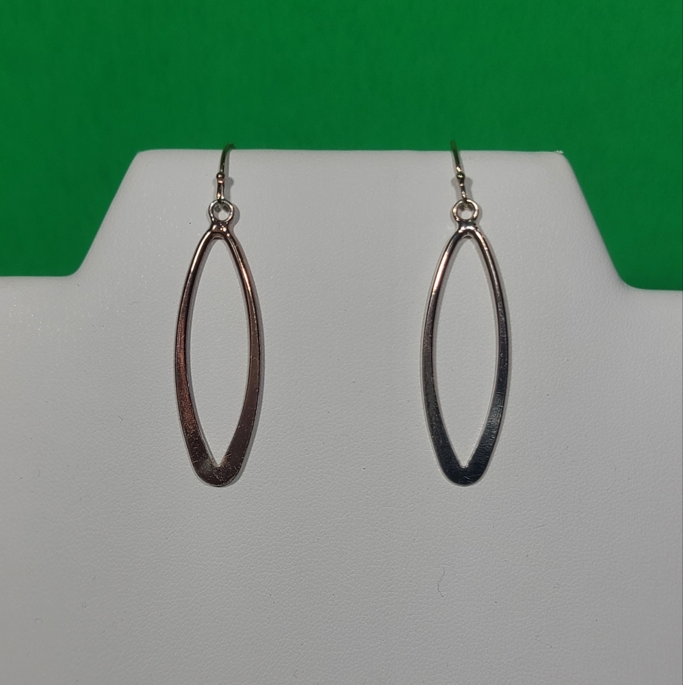 Silver Tone Dangle Hoop Earrings Jewelry
